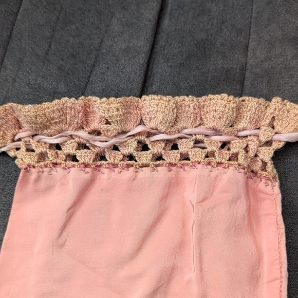 Pink Drawstring Bag with Tassels - Picture 3 of 4